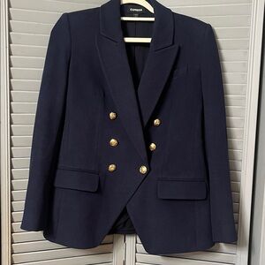 Express Navy Blazer with Gold Buttons